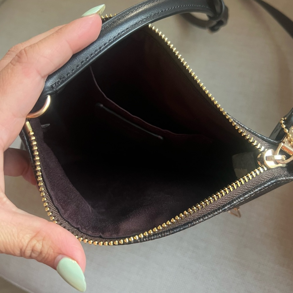 New Coach Signature Brown and Gold Crossbody Bag - Picture 6 of 6